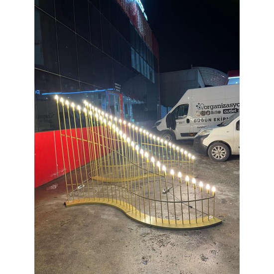 Mızrak Şamdan S Model Mega Boy Kına Gecesi Şamdanı Arka Fon Şamdanı